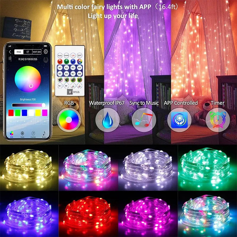 RGBIC Christmas Bluetooth String Lights